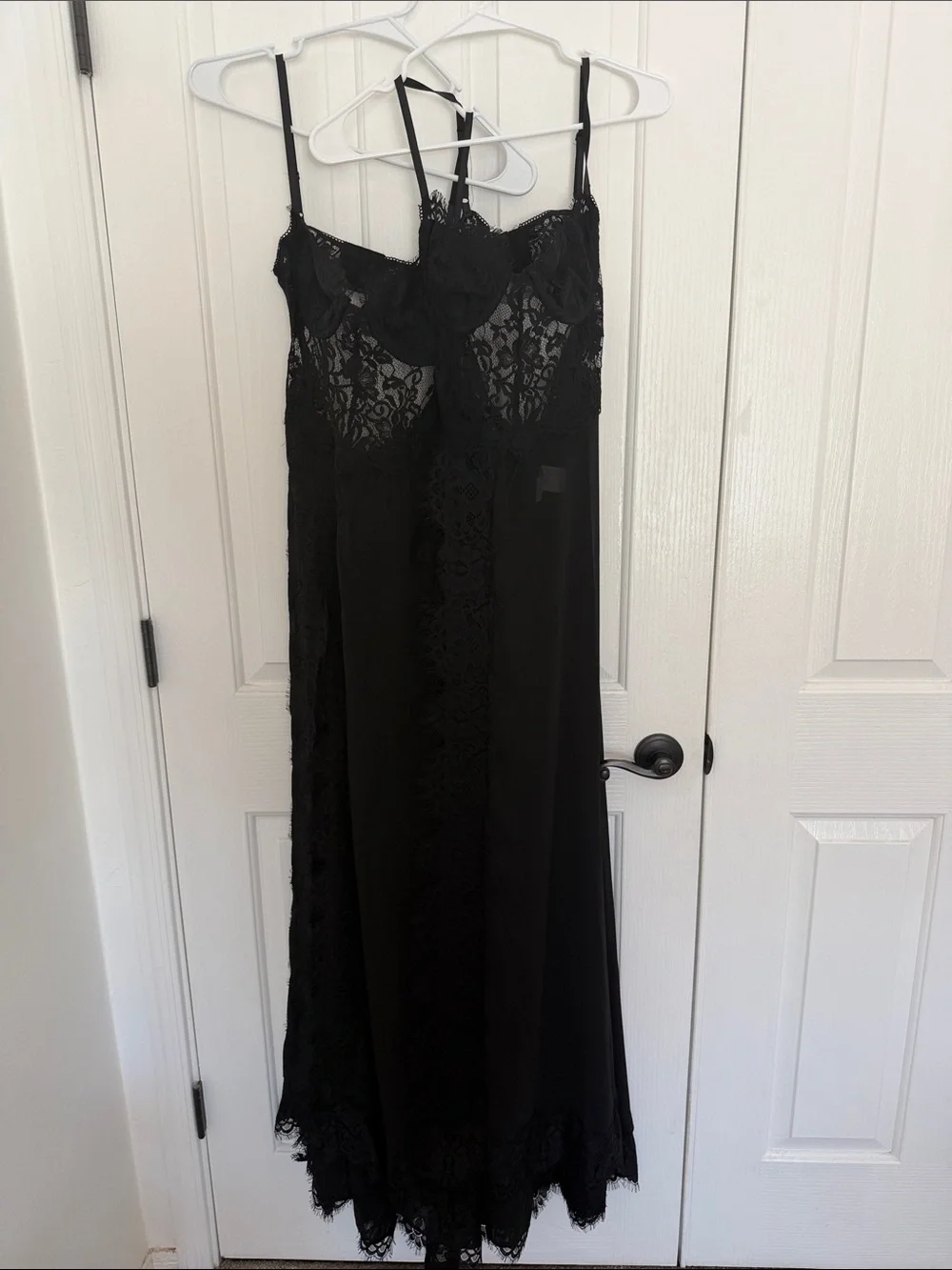 Windsor Black Lace Corset Formal Maxi Dress – XS – NEW